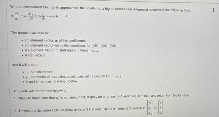 Solved Write a user defined function to approximate the | Chegg.com