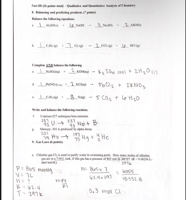 A 1−6al2(so3)3+6naoh→3na2so3+2al(oh) B. 1c2h6( 