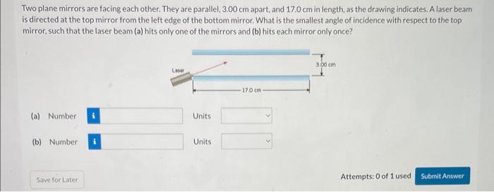 Solved Two Plane Mirrors Are Facing Each Other. They Are | Chegg.com