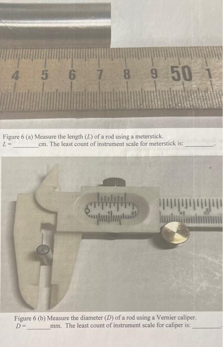 Solved Figure 6 (a) Measure the length (L) of a rod using a | Chegg.com