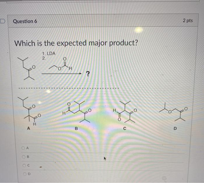 Solved Question 5 2 pts Which is the expected major product? | Chegg.com