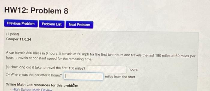 Solved HW12: Problem 8 Previous Probler Problem List Next | Chegg.com