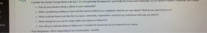 Solved nd Consider the Social Change Model with the 7 C's of | Chegg.com