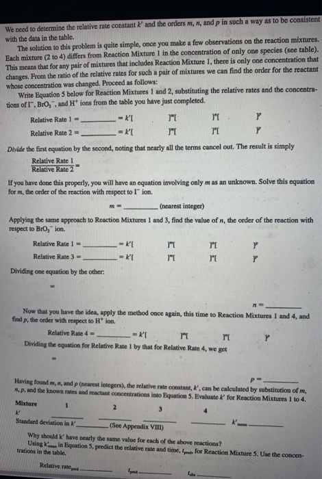 Solved Data and Calculations: Rates of Chemical Reactions, | Chegg.com