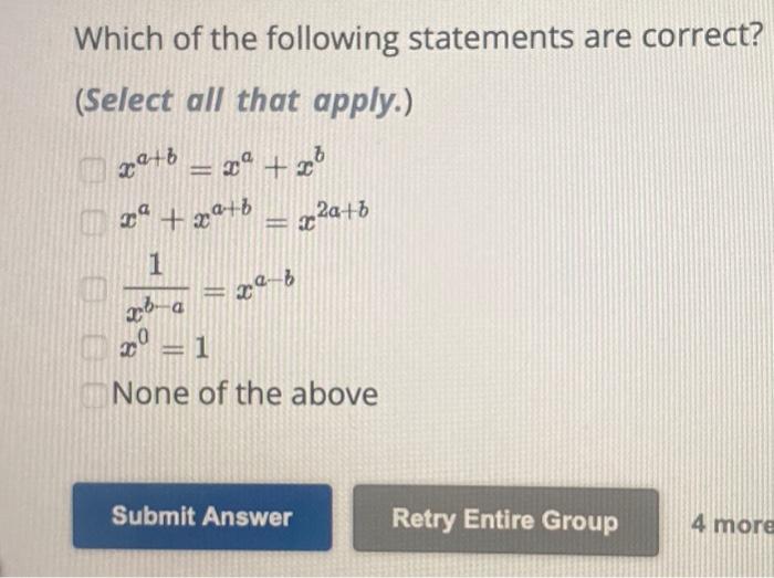 Solved Which Of The Following Statements Are Correct? | Chegg.com