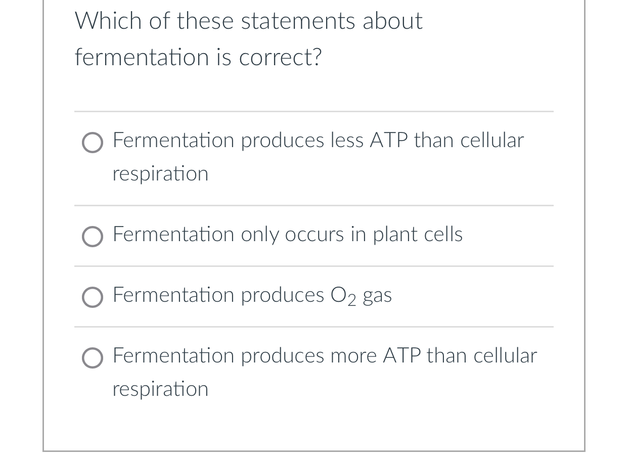 Solved Which of these statements about fermentation is | Chegg.com