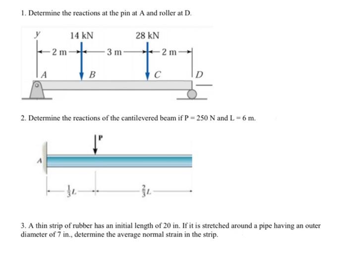 Solved 1. Determine the reactions at the pin at A and roller | Chegg.com