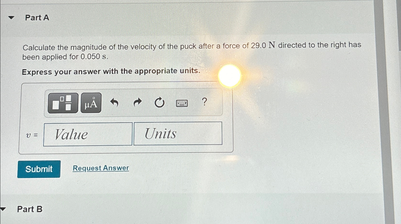 Solved Part Acalculate The Magnitude Of The Velocity Of The Chegg Com