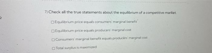 Solved 7) Check all the true statements about the | Chegg.com