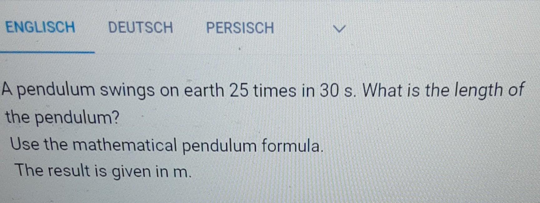Solved a pendulum swings on earth 25 times in 30 s what is chegg
