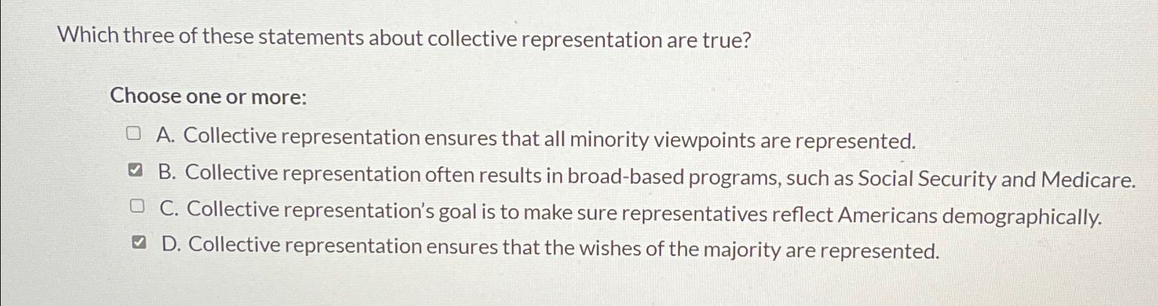 Solved Which three of these statements about collective | Chegg.com