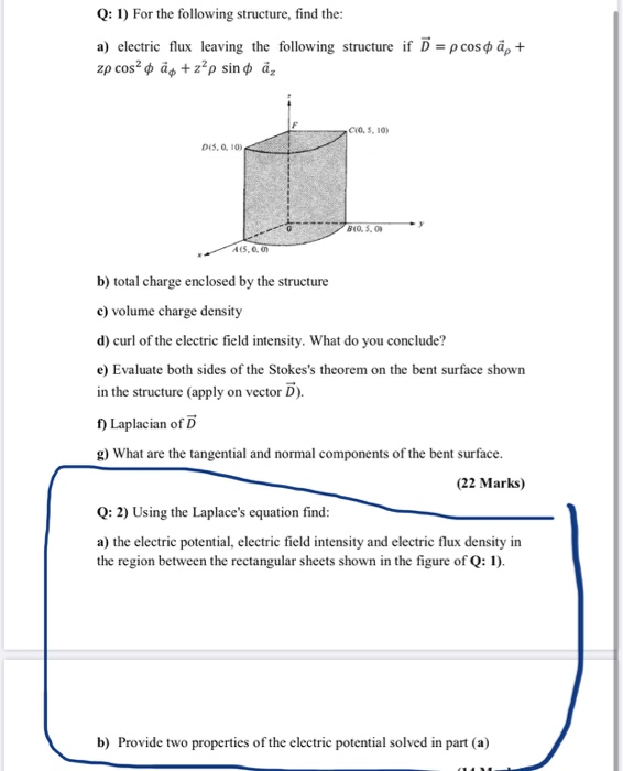 Solved Q 1 For The Following Structure Find The A Chegg Com