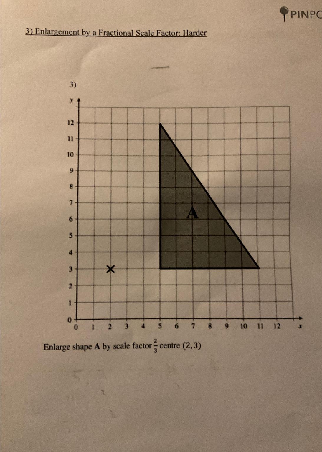 enlargement scale factor of 1 2