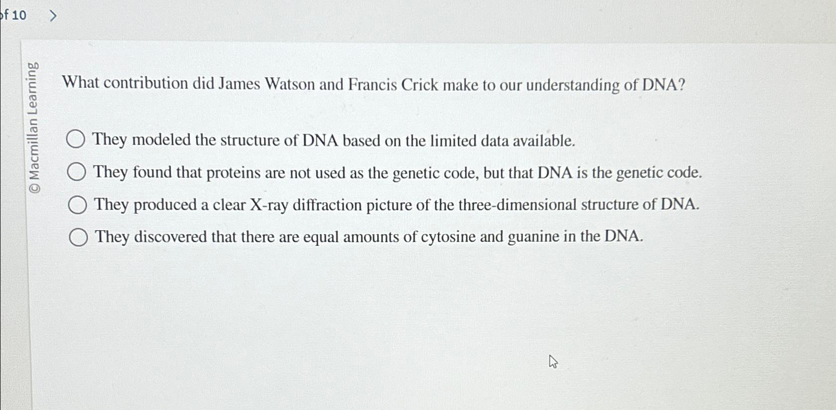 Solved What contribution did James Watson and Francis Crick
