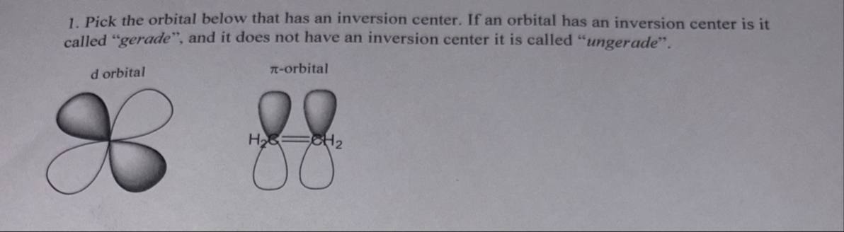 Solved Pick the orbital below that has an inversion center. | Chegg.com