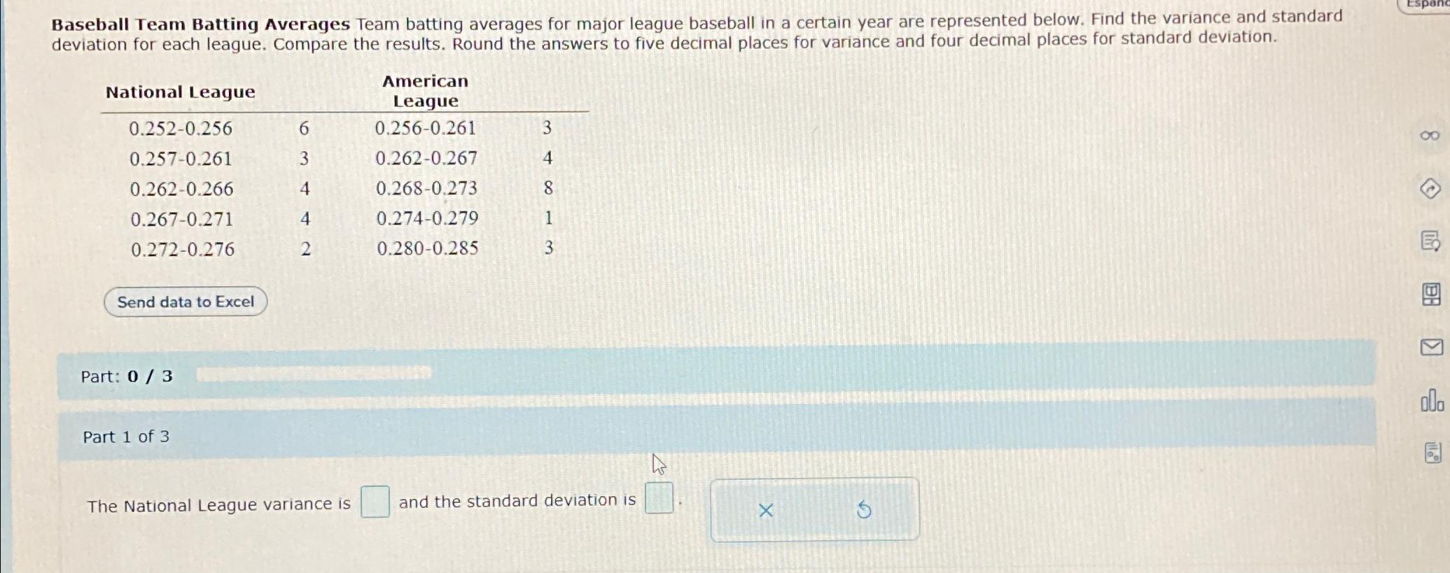 Solved Baseball Team Batting Averages Team batting averages