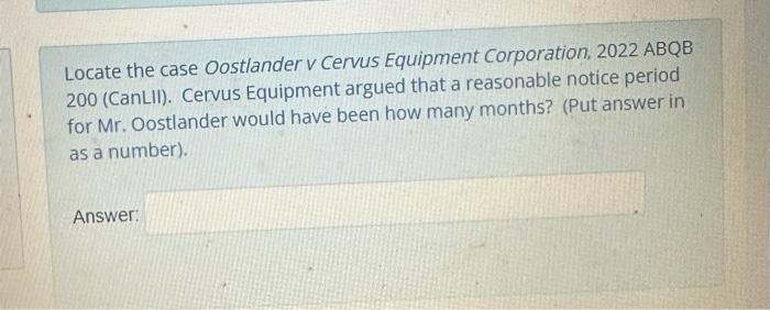 Solved Locate the case Oostlanderv Cervus Equipment | Chegg.com