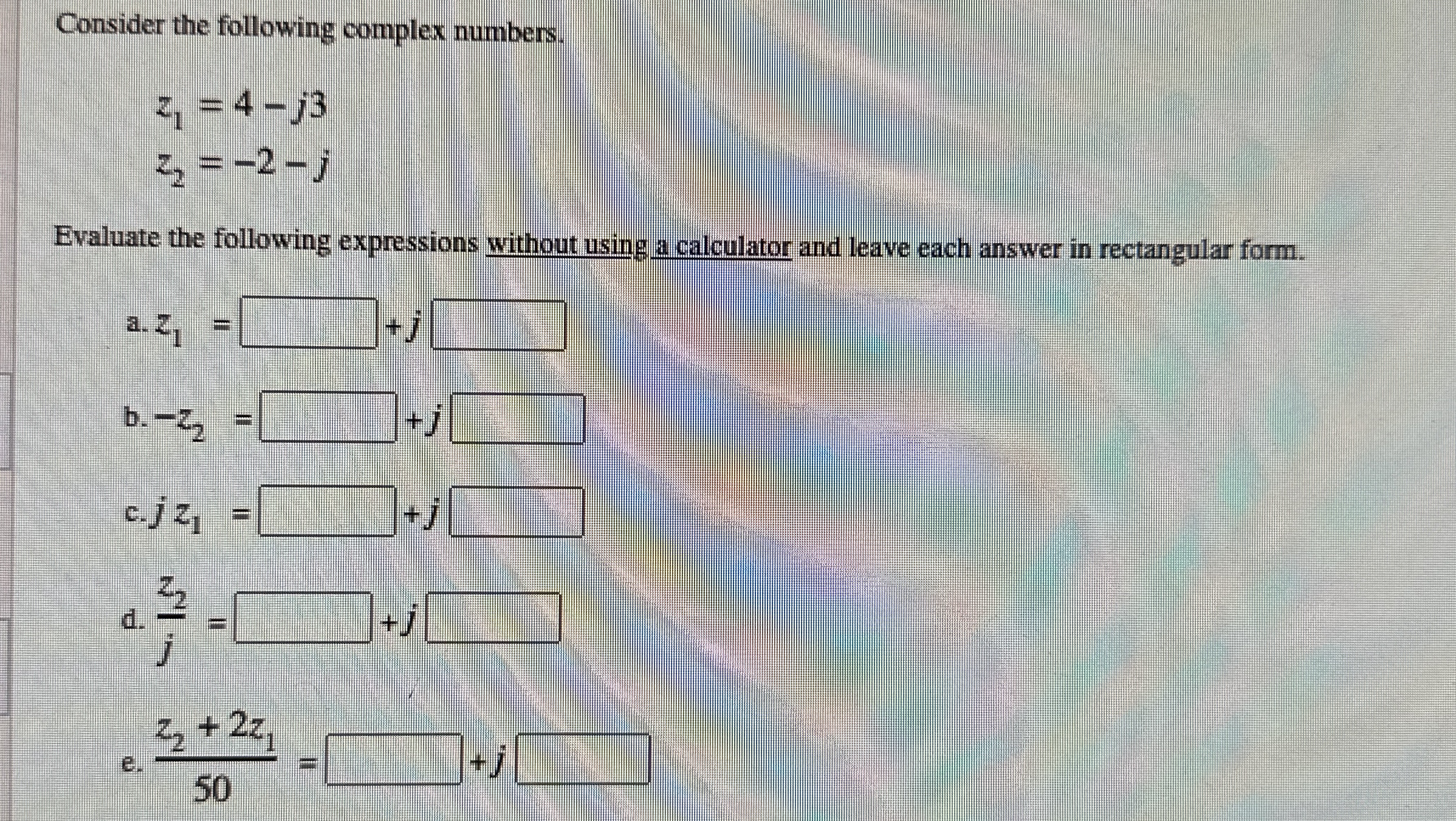 Solved Consider the following complex | Chegg.com