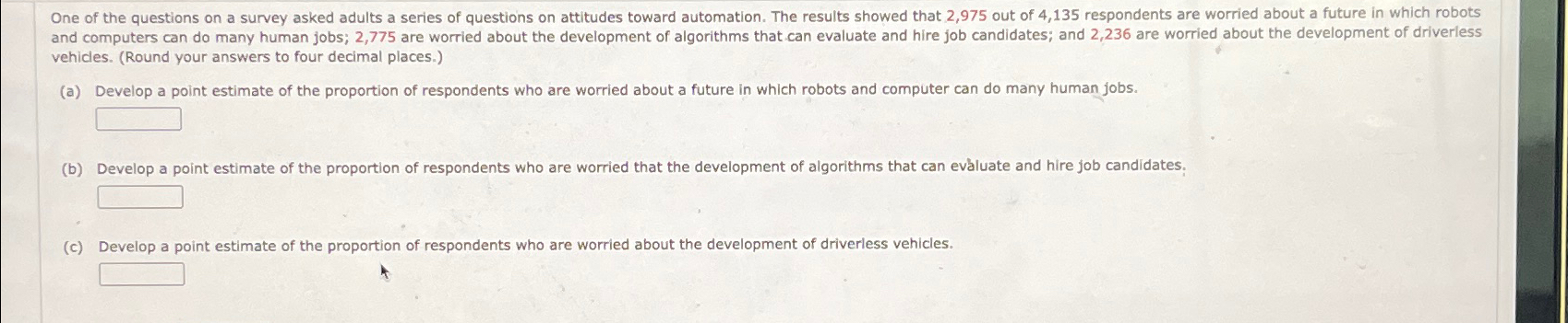 Solved vehicles. (Round your answers to four decimal | Chegg.com