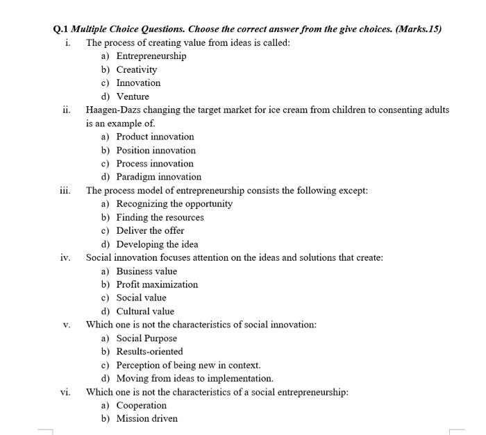 Solved Q.1 Multiple Choice Questions. Choose The Correct | Chegg.com