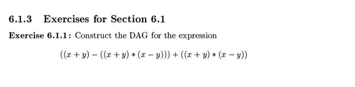 Solved 6.1.3 Exercises for Section 6.1 Exercise 6.1.1: | Chegg.com