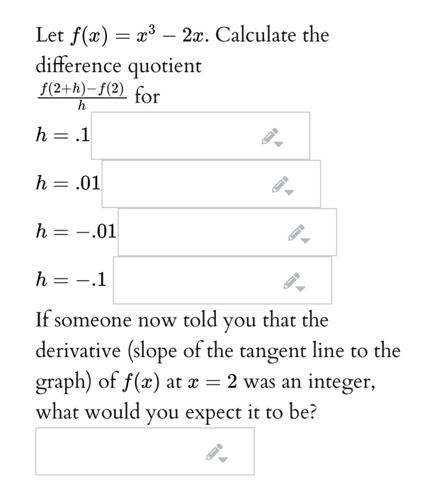 Solved Let F X X3 2x Calculate The Difference Quotient