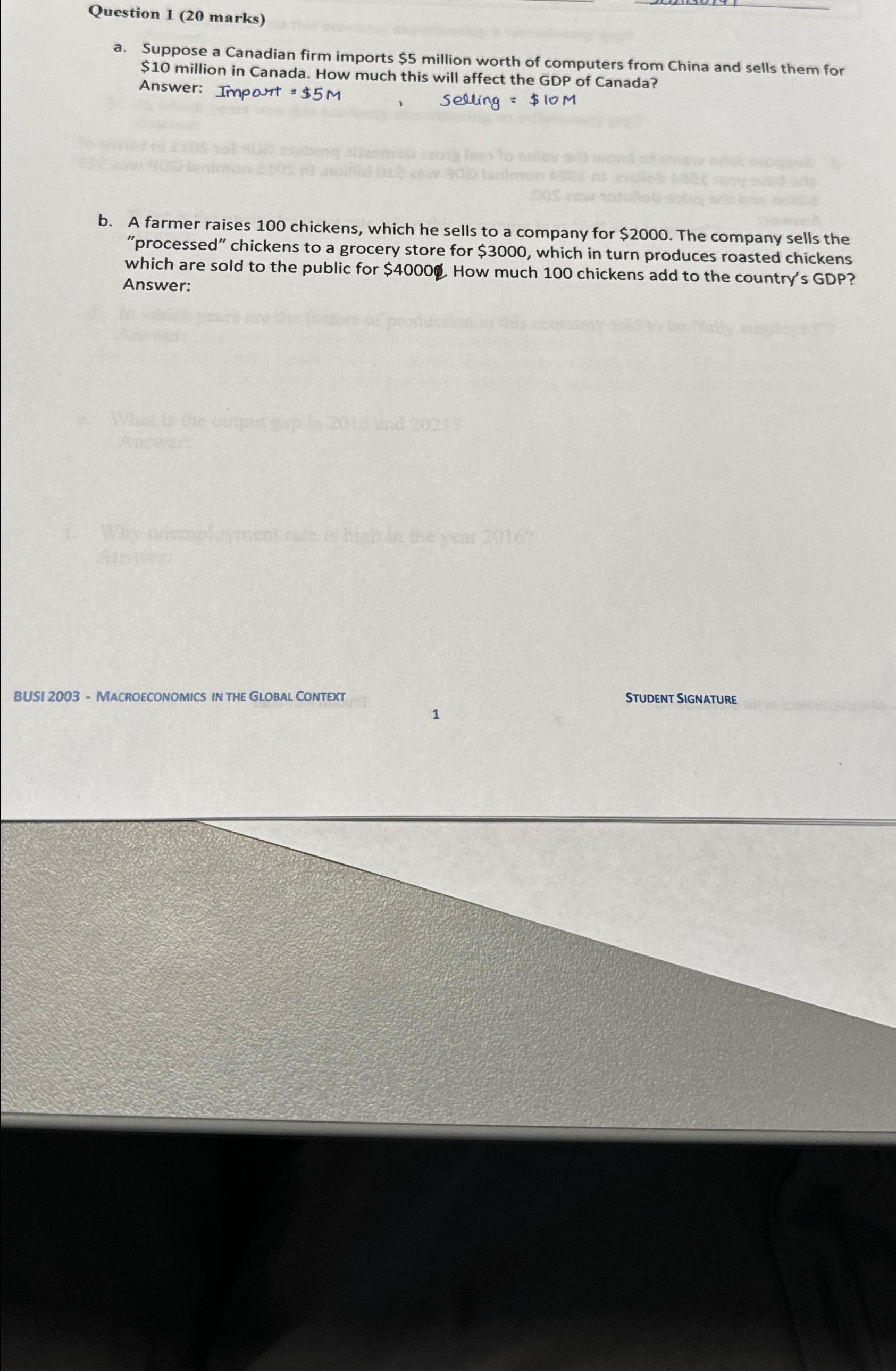 Solved Question 1 (20 ﻿marks)a. ﻿Suppose A Canadian Firm | Chegg.com