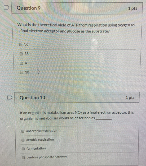 Solved Question 9 1 pts What is the theoretical yield of ATP | Chegg.com