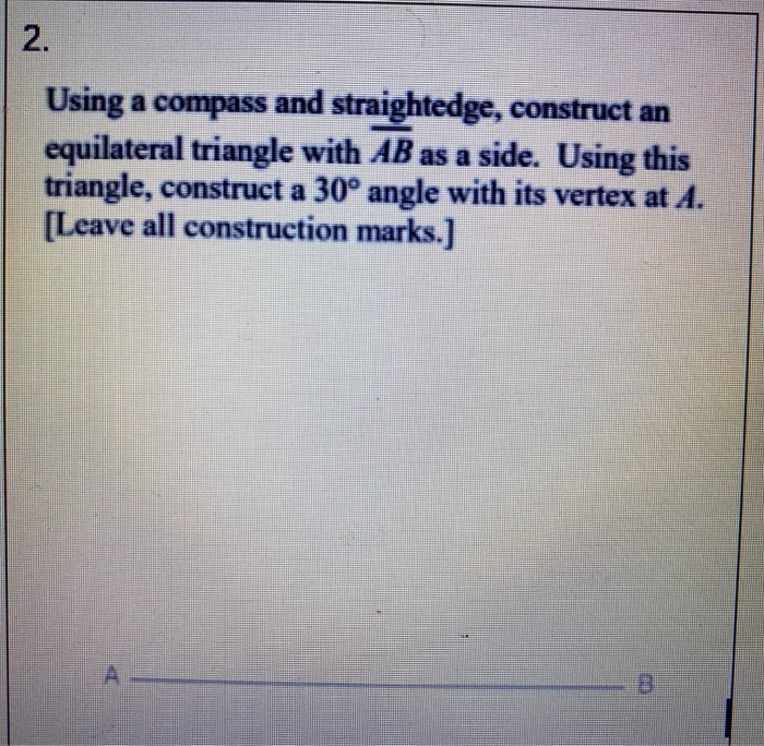 How to Construct a 30 Degrees Angle Using Compass and Straightedge