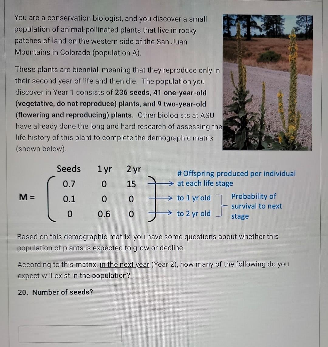 Solved You Are A Conservation Biologist, And You Discover A | Chegg.com