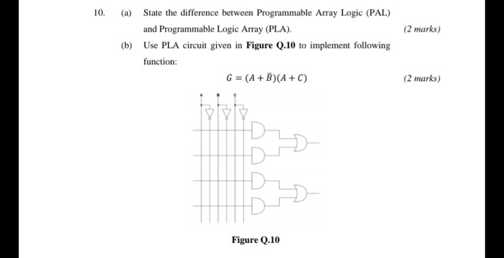 Solved 10 A 2 Marks B State The Difference Between Chegg Com