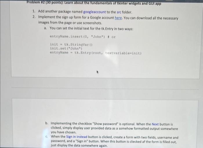 Solved re create this google sign in page use python and | Chegg.com