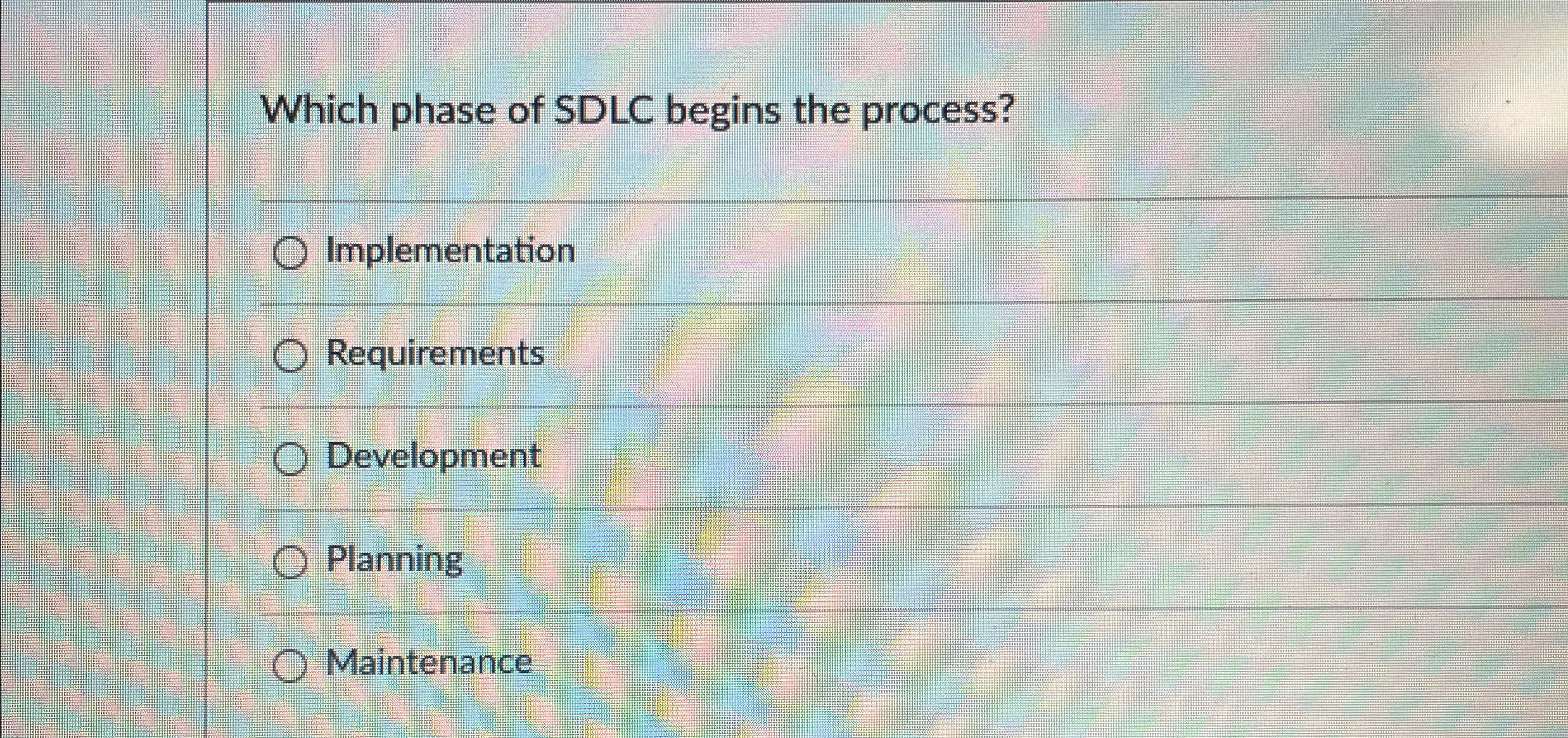 Solved Which phase of SDLC begins the | Chegg.com