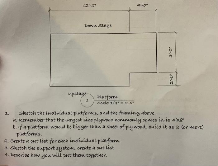 1. Sketch the individual platforms, and the framing | Chegg.com