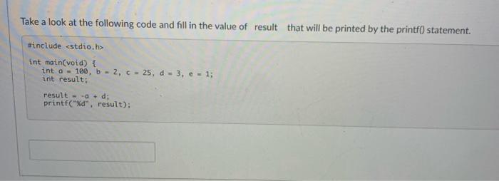 Solved Take a look at the following code and fill in the | Chegg.com