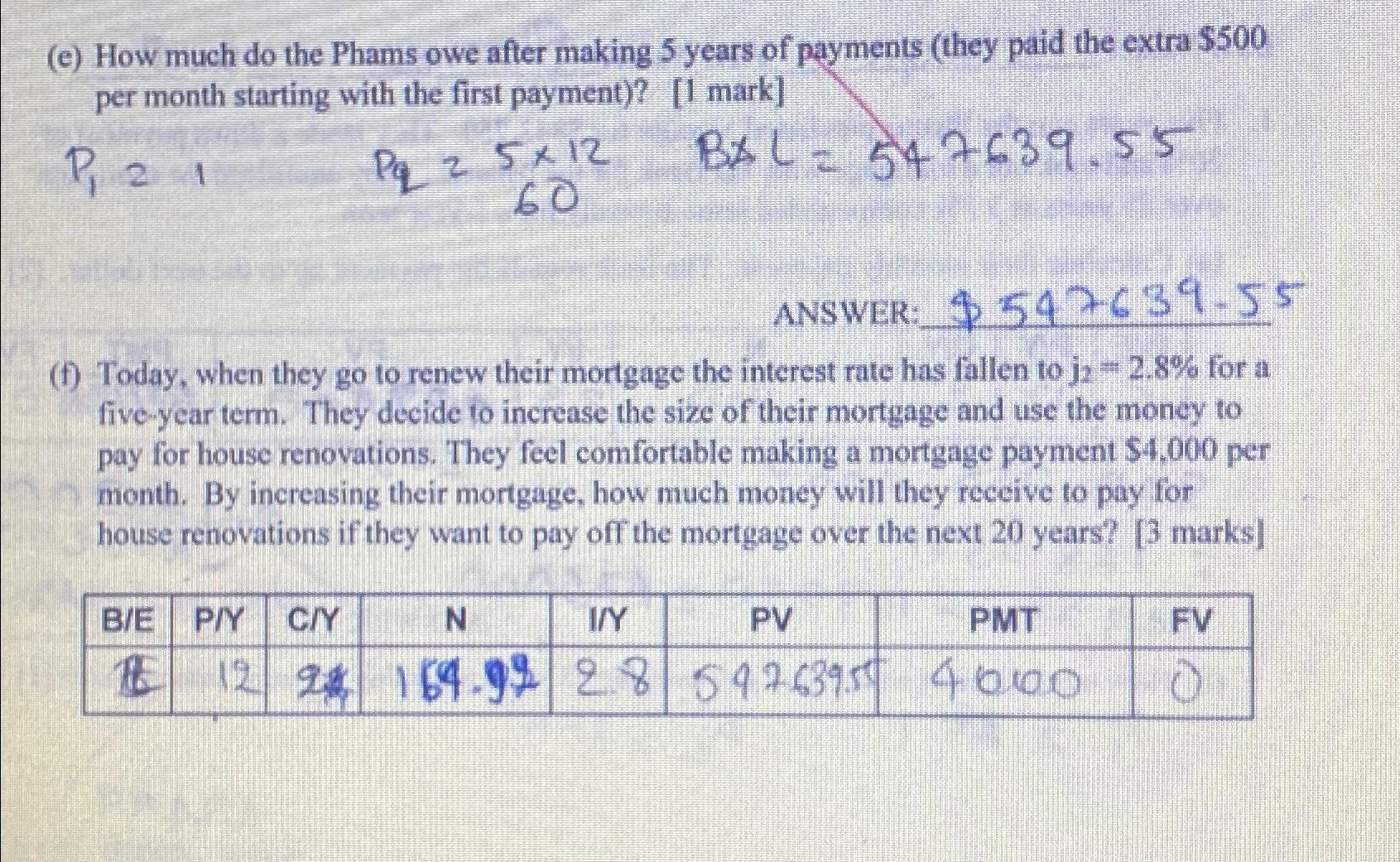 Solved (e) ﻿How much do the Phams owe after making 5 ﻿years | Chegg.com