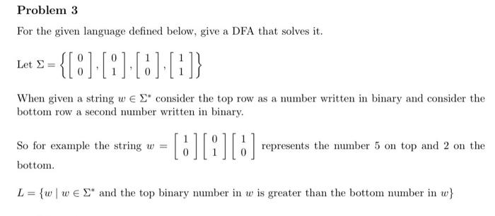 Solved Problem 3For the given language defined below give a