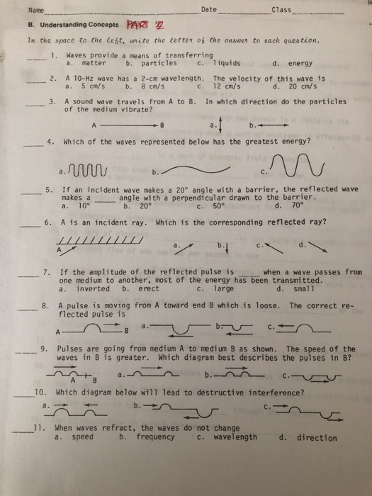 Solved Name Date Class B. Understanding Concepts PART 2 In | Chegg.com