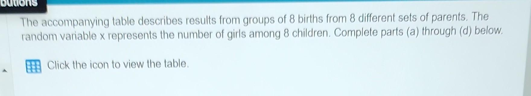 Solved The accompanying table describes results from groups | Chegg.com