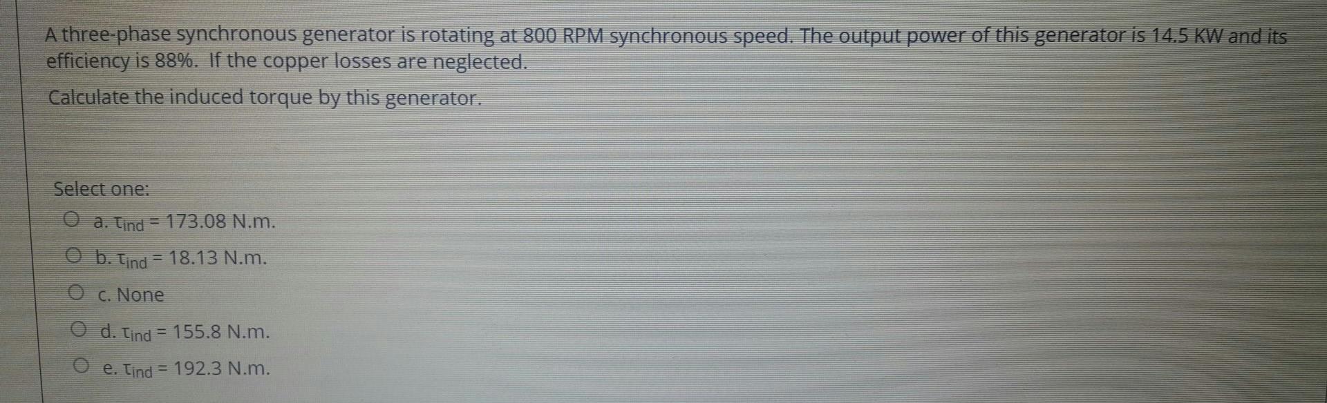 Solved A three-phase synchronous generator is rotating at | Chegg.com