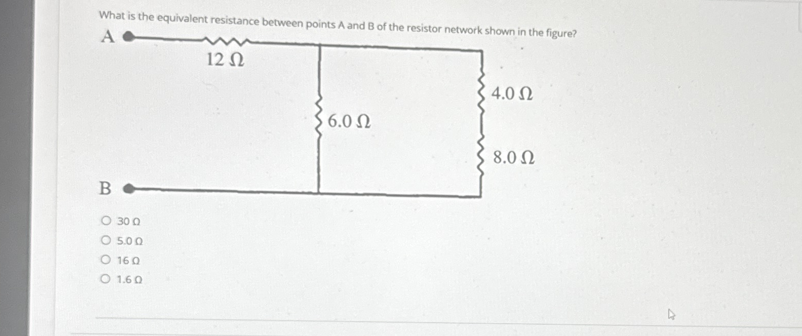 What Is The Equivalent Resistance Between Points A Chegg Com