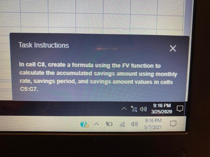 Solved Task Instructions In Cell C8 Create A Formula Chegg