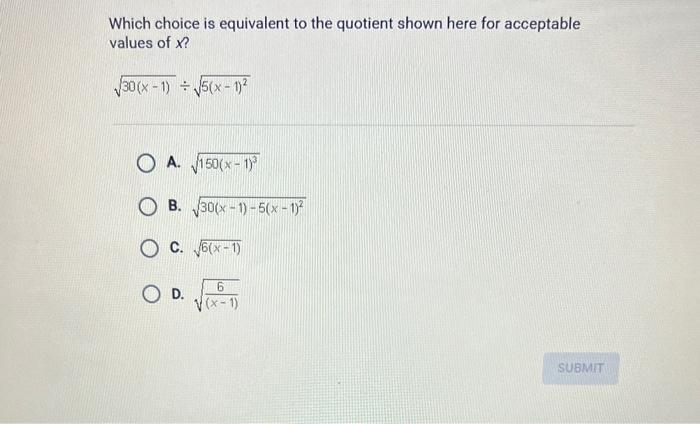 Solved Which choice is equivalent to the quotient shown here | Chegg.com