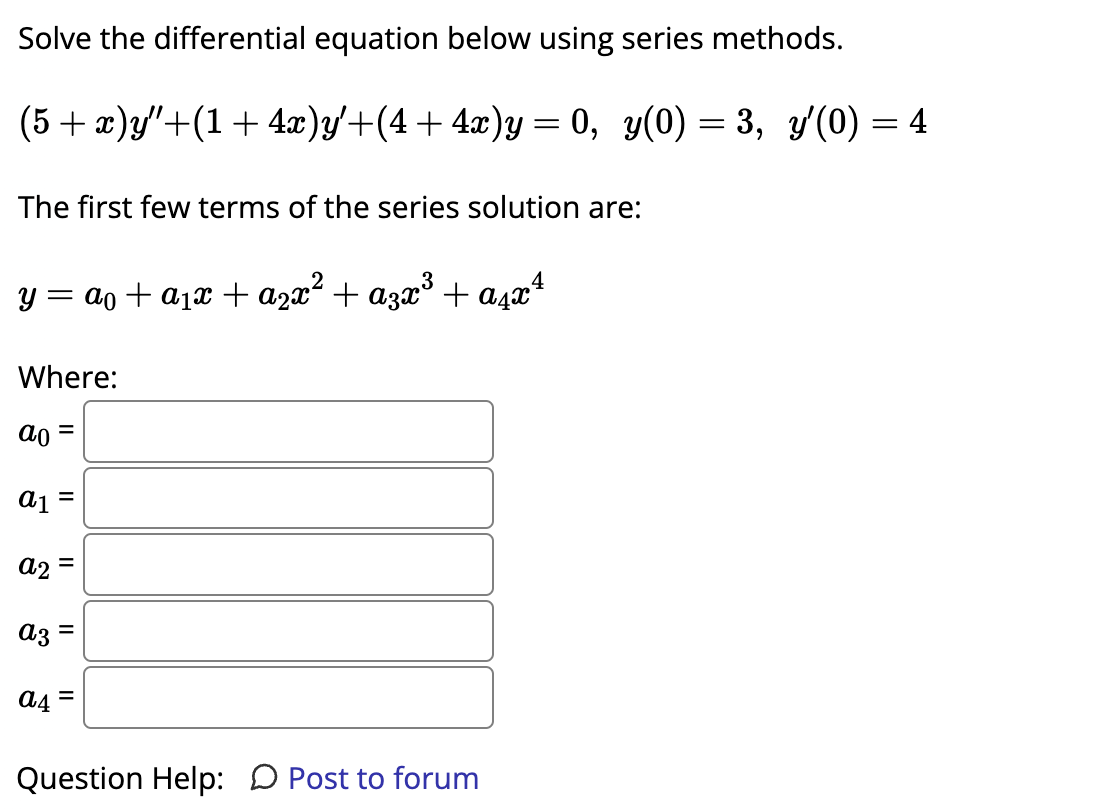 Solved Solve The Differential Equation Below Using Series Chegg solved-solve-the-differential-equation-below-using-series-chegg