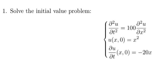 Solved 1. Solve the initial value problem: | Chegg.com