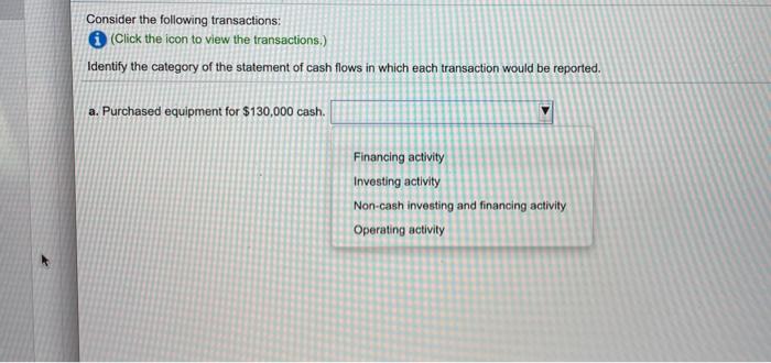 Solved Consider The Following Transactions: (Click The Icon | Chegg.com