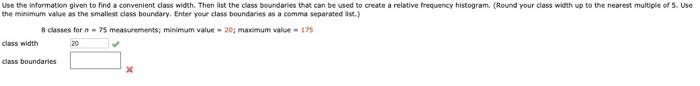 Solved Use the information given to find a convenient dass | Chegg.com