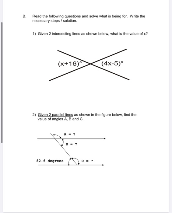 Solved B. Read The Following Questions And Solve What Is | Chegg.com