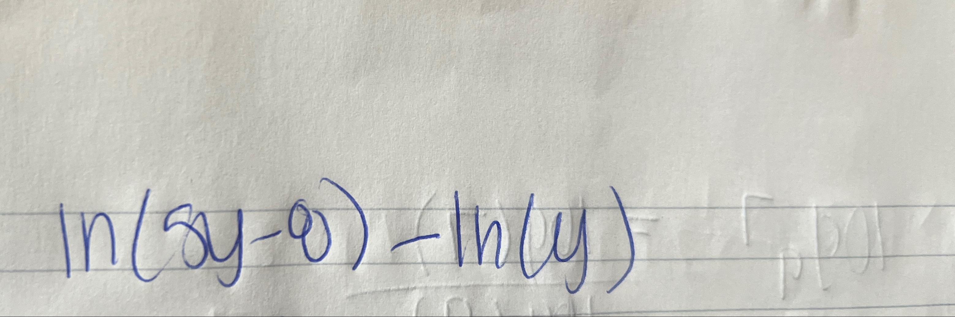 Solved ln(5y-9)-ln(y) | Chegg.com