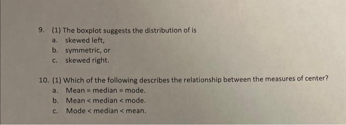 Solved (7) Use the boxplot below to answer problems 7 - 10. | Chegg.com